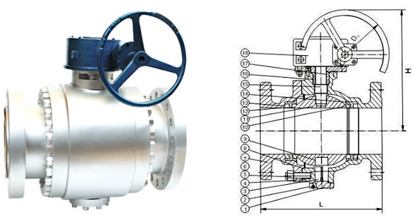 Class 150~1500 Cast Steel Trunnion Mounted Ball Valve 